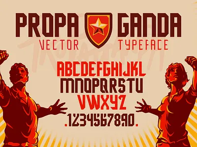 Propaganda Display Font Design elements font design graphic illustration logo movement product propaganda protest retro revolution typographic vector vector graphic vintage worker