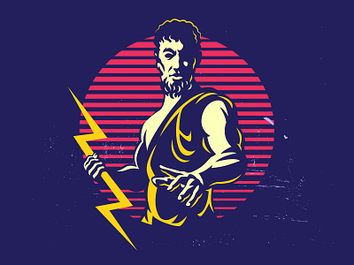 Zeus Hold Lightning Bolt Logo 80s branding design graphic illustration lightning bolt logo propaganda retro vector vector graphic vintage zeus