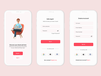 Sign In/Sign Up screens design login signup ui ui ux design ux