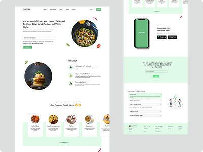 Food Delivery Landing page design landing page ui ui ux design ux web website