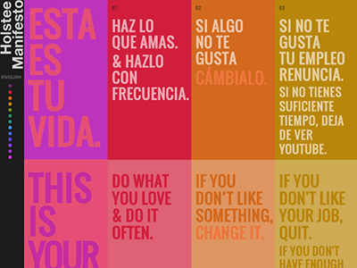 Spanish/English Holstee Manifesto code español holstee skillcrush