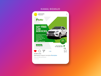 Social Media Post - Car Services Mockup ads design brand branding campaign car services post design digital design digital media post graphic design photoshop social media ad social media post