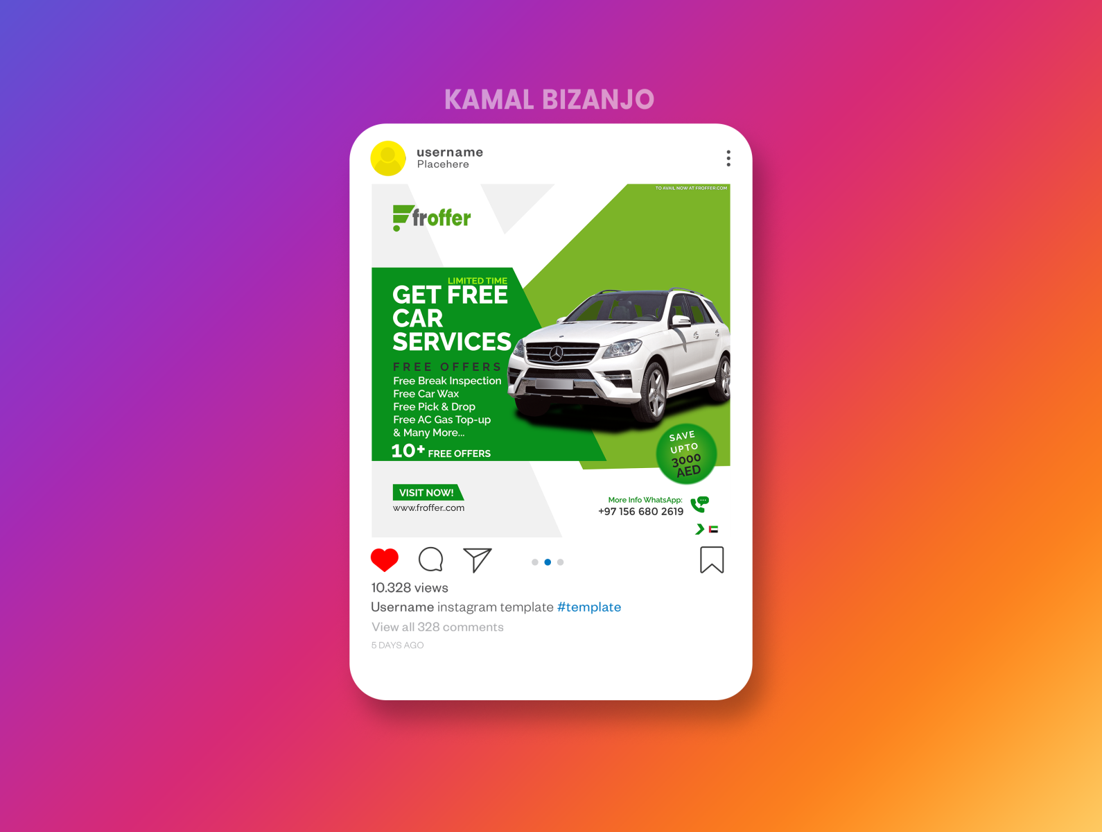 Social Media Post Car Services Mockup by Kamal Bizanjo on Dribbble