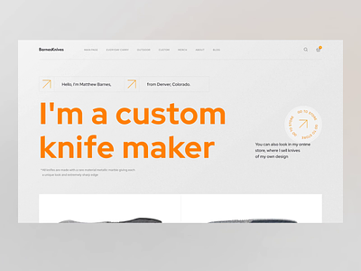 Knives Store Website branding design graphic design illustration ui ux