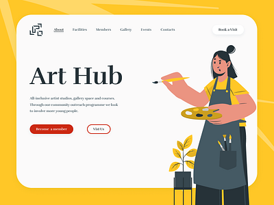 Art Hub- Desktop concept design illustration typography ui vector