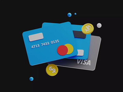 3D Credit Card - Finace Icon 3d 3d finance 3d illustration 3dicon animation blender icon illustration motion graphics