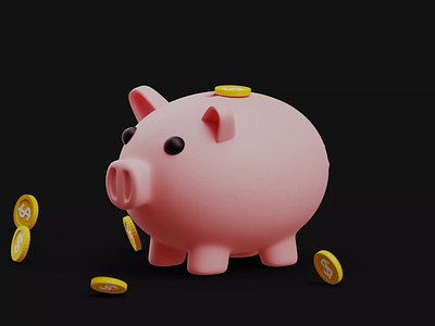3D Saving - Finance Icon 3d 3d finance 3d icon 3d illustration animation blender finance icon icon finance illustration motion graphics