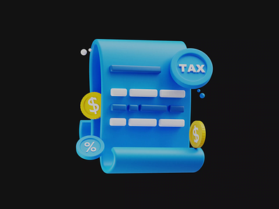 3D Tax - Finance Icon 3d 3d finance 3d icon animation finance finance icon icon icon animation illustration motion graphics
