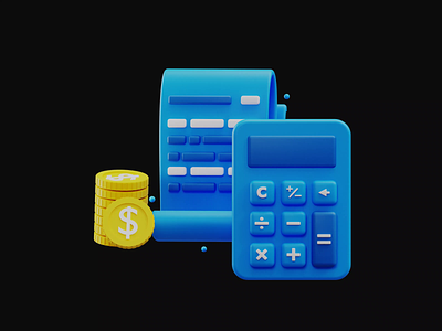 3D Calculator - Finance Icon 3d 3d animation 3d icon animation finance finance 3d finance icon icon illustration