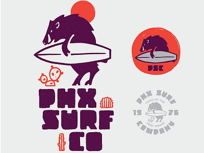 Phoenix Surf Company Rebound anachronism desert javalina logo phoenix surf surfing wild pig