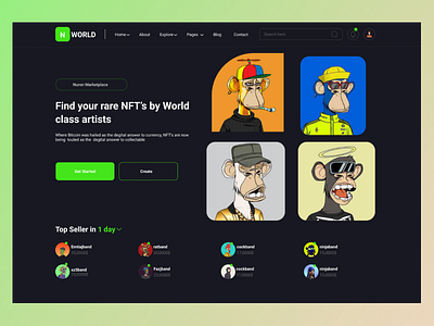 NFT Marketplace Header Section