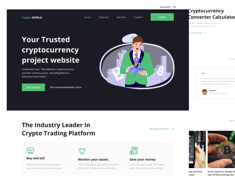 Cryptocurrency Website uiux by Emtiaj khan on Dribbble