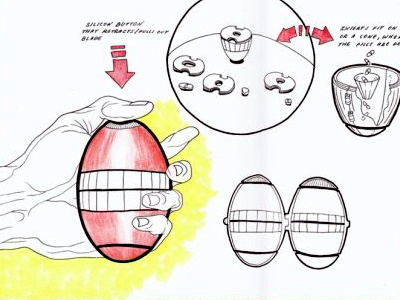 Pill crusher/splitter: Concept 3 concept industrial design medical tools sketch
