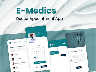 E-Medics android animation branding chat doctor graphic design ios log in medical mobile app ui user experience user interface ux web app