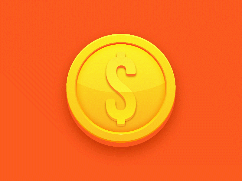 Golden coin 2d 2danimation animation coin coins currency design designer dribbble gold golden illustration illustrator loop motion orange shot vector