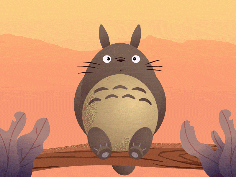 My neighbor Totoro animated gif animation cute design designer dribbble ghibli illustration illustrator motion motion design orange shot totoro vector