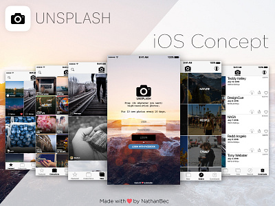 Unsplash iOS Concept #2 app apple design dribbble ios login photos shot ui unsplash user interface ux