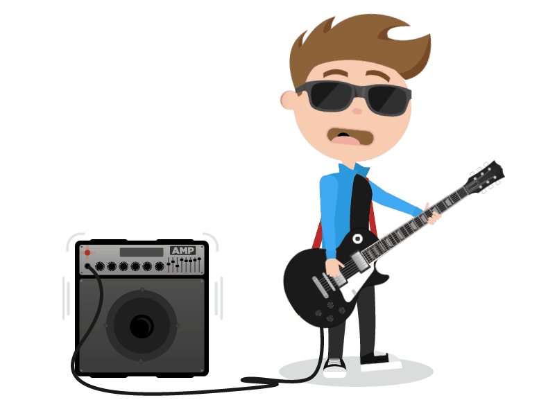 Playing guitar adobe illustrator cool funny gibson gif guitar html5 les paul motion music playing vector