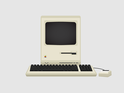 A Oldie Mac 💻 apple classic design desktop dribbble flat macintosh oldie retro shot vector