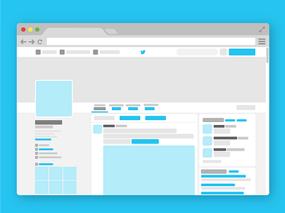 Twitter Wireframes browser design flat flatdesign twitter ui ui design webdesing wireframe