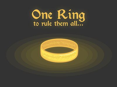 One ring design dribbble gandalf geek gold hobbit lord of the ring movie ring rule sauron vector