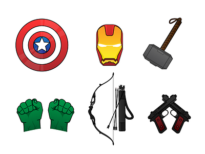 The First Avengers - version #2 avenger black widow capitain america designer dribbble hawkeye hulk iron man movie thor vector wire