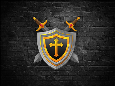 Swords and Shield ⚔ 🛡 design dribbble gold icon illustration knight medieval shield shot sword vector