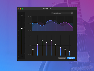 Ecualizador y Espectro 🎚🎵 design designer dribbble equelizer interface macos music play player spectrum uidesign uiux