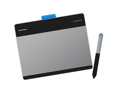 Wacom tablet blue design designer draw dribbble icon intuos pen tablet vector wacom