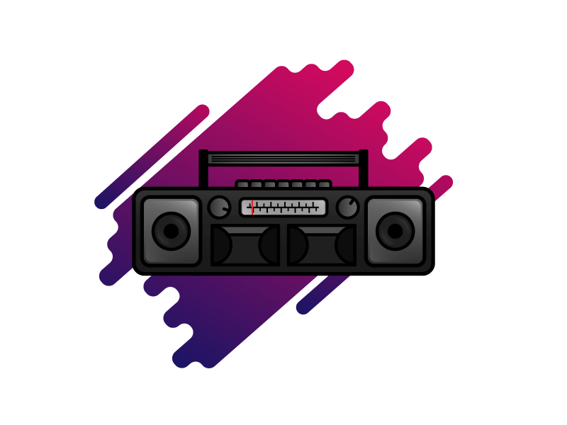 Stereo Cassette tape player 🎵 cassette design designer dribbble dribbble shot icon inline music player stereo tape vector