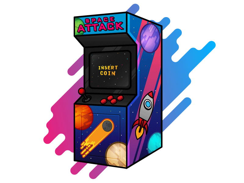 Arcade Machine 🎮 arcade design designer dribbble game gamer icon inline machine rocket space vector