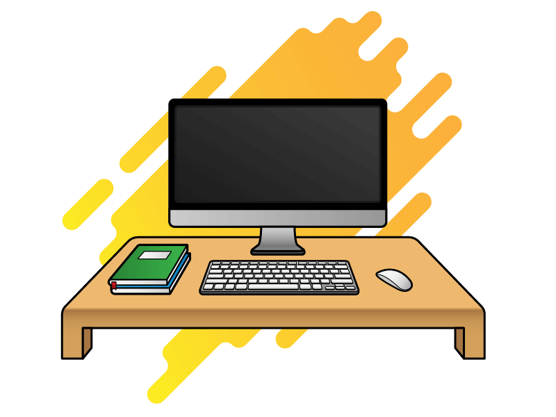 Computer 💻 books computer design designer desktop dribbble gradients icon inline mouse yellow