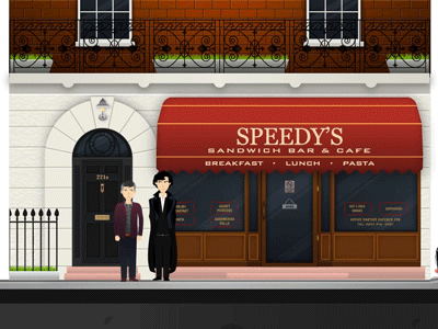 Sherlock & John - 221B Baker Street 221b baker street bbc design designer dribbble game john watson london motion sherlock vector