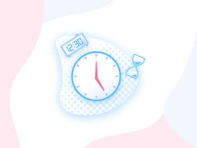 Time ⏰ - Illustration #1 blue clock design designer dribbble icon illustration illustrator shot time vector