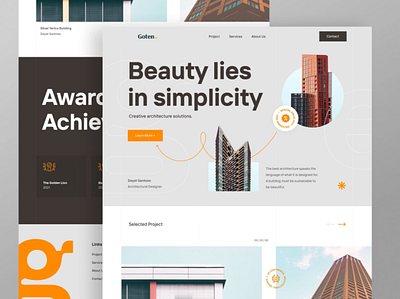 Goten Architecture Website UI Design For France Client app branding design graphic design illustration logo typography ui ux vector web design website design website ui