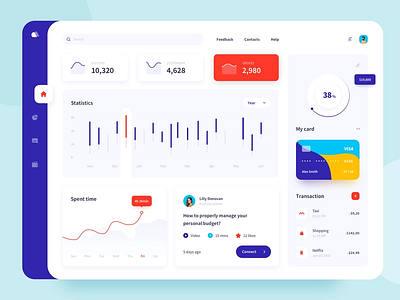 Monthly Expenses Dashboard website UI Design For Canada Client app branding design graphic design illustration logo typography ui ux vector web design website ui design