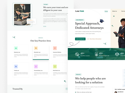 Law Hub Website UI Design For Finland Client app branding design graphic design icon illustration landing page design landing page ui design logo minimal typography ui ux vector web web design webdesign website design website ui design