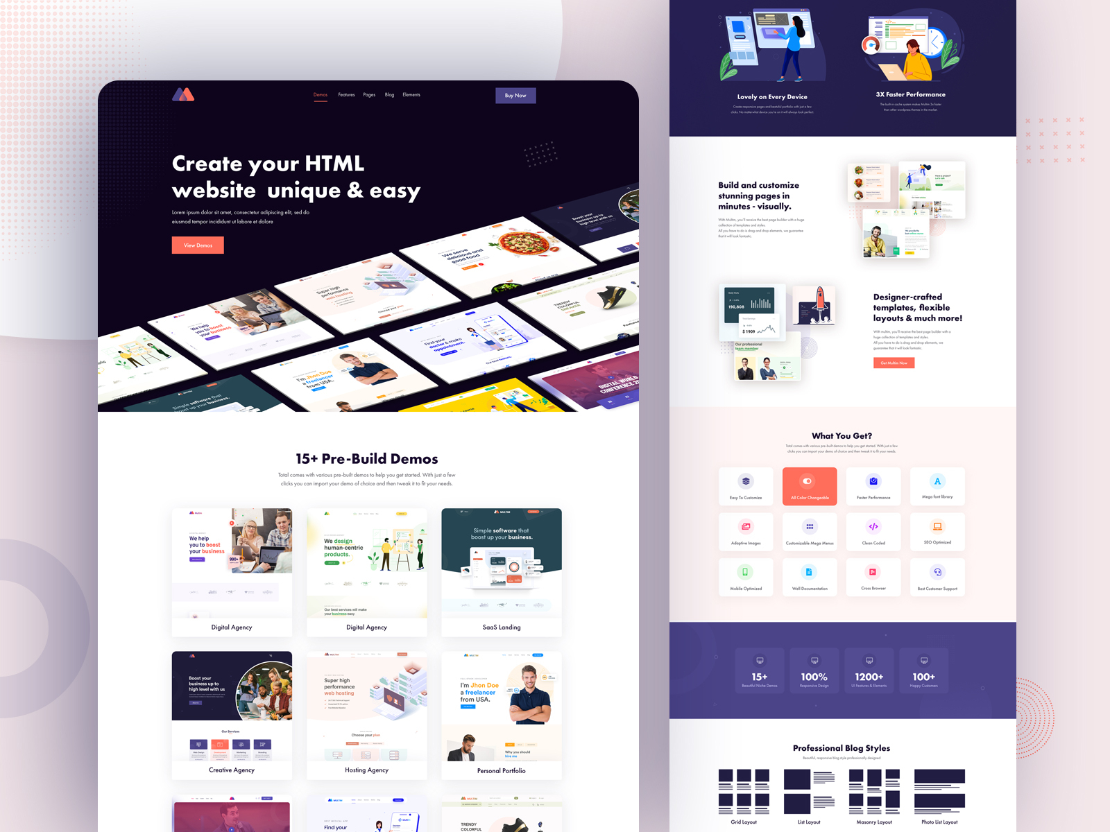 Landing Page For Multim by themmem on Dribbble