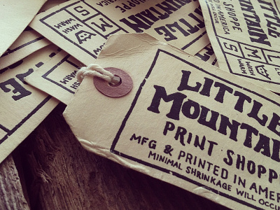 New Hang Tags hang tag little mountain screen printing tags typography