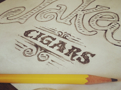 Jakes Cigars cigars drawing hand drawn illustration sketch type typography vintage