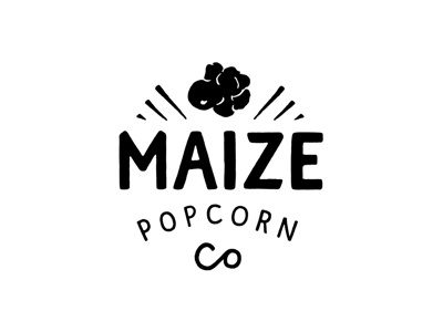 Maize Popcorn Company design joe horacek lincoln logo maize popcorn co nebraska railyard type typography