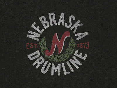 Nebraska Drumline design drumline est illustration lincoln logo nebraska screen printing typography vintage
