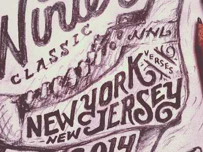 NHL Winter Classic design drawing hockey illustration new jersey new york nhl nyc sketch type typography winter classic