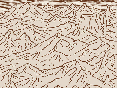 Hills Mountains and Plateaus 1 of 2 design drawing great plains hand drawn hills illustration joe horacek little mountain print shoppe mountains procreate sketch