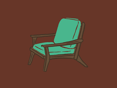 Mid-Century Chair chair design drawing furniture illustration joe horacek mid century procreate