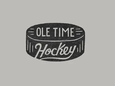 Ole Time Hockey Puck 2021 large design dot pattern hand drawn hockey hockey player hoodies ice hockey illustration joe horacek lettering little mountain print shoppe puck sketch type typography