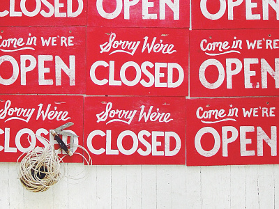 Open & Closed Sign craftsmanship design hand crafted illustration joe horacek open sign type typography