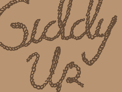 Giddy Up cowboy design hand drawn illustration lettering type typography