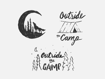Outside the Camp | Art art camp design drawing illustration joe horacek little mountain print shoppe lone wolf moon outside the camp sketch wolf