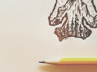 Mount Arrowhead | Sneak Peak doodle drawing evergreen forest hand drawn illustration mountains peak sketch sneak peak trees